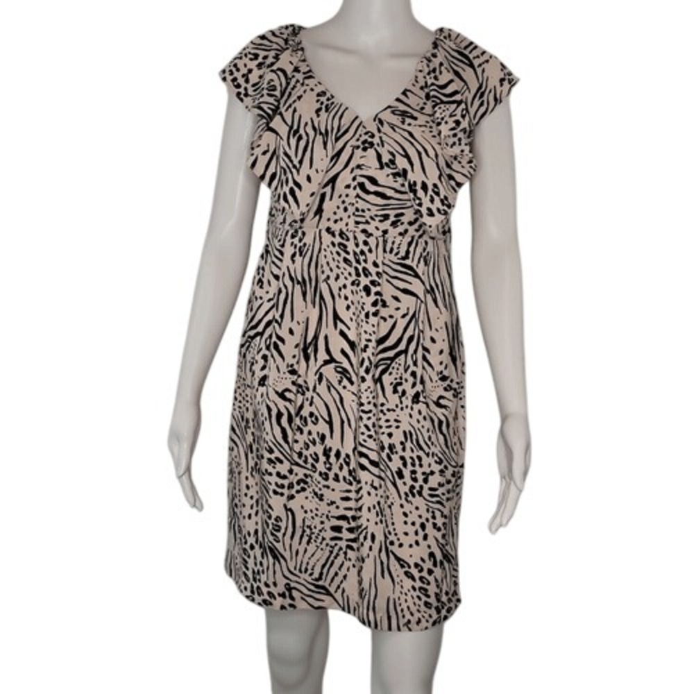H&M Black & Beige Print Sleeveless Dress‎